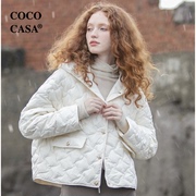cococasa小个子轻薄白鸭绒(白鸭绒，)紫色羽绒服女短款2023冬新白色超轻外套