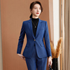 宝蓝色女神范时尚小西装外套女2024春季高级感气质韩版洋气套装