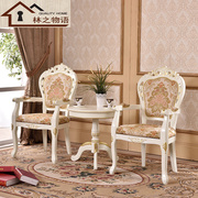 欧式实木茶几椅组合美容院，接待桌椅三件套阳台，小圆桌椅洽谈椅子