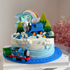 小火车电动轨道，网红蛋糕摆件汽车模型彩虹，插件小王子儿童生日装扮