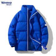 WASSUP羽绒服男冬季克莱茵蓝情侣同款冬装白鸭绒加厚保暖外套