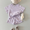韩版童装婴幼童夏季男女，宝宝短袖糖果色，时尚套头薄款休闲套装