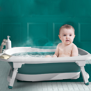 好娃娃婴儿洗澡盆家用可坐躺大号新生儿童沐浴桶可折叠宝宝洗澡盆