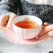 精致轻奢咖啡杯套装欧式小奢华下午茶杯碟勺三件套英式陶瓷红茶杯