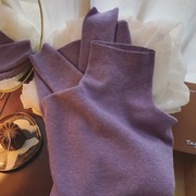 紫色高领毛衣女秋冬软糯仿浣熊绒内搭设计感加厚冬季针织打底衫