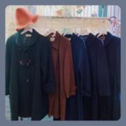 日本制古着vintage复古蓝色，学院风孤品，厚实羊毛呢子宽松大衣外套