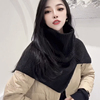 围巾女冬季护颈时尚外搭套头围脖黑色高领脖套韩系潮针织毛线披肩