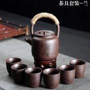 紫砂提梁壶茶具套装陶瓷家用泡茶壶茶杯刻字带过滤功夫茶具礼盒