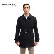 伦敦雾春季商务休闲宽松版，风衣外套单排暗筒翻领中长款百搭风衣男