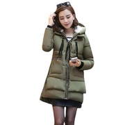 羽绒棉服女中长款大码休闲连帽宽松面包服工装棉衣2024冬外套