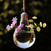2023创意灯泡状悬挂花瓶欧式玻璃花瓶，时尚家居饰品摆件