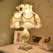 欧式蕾丝公主台灯卧室，床头氛围灯，新婚长明灯婚庆智能床头灯
