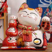 日本招财猫陶瓷存钱罐家居客厅玄关摆件乔迁家用前台创意