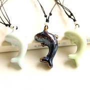 陶瓷项链陶瓷首饰景德镇手工，原创饰品陶瓷，口哨立体海豚