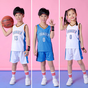 儿童篮球训练服套装夏季运动服雷霆威少0号乔治13号球衣男女学生