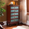 美式五斗柜实木整装，手绘复古客厅储物柜，收纳柜卧室欧式装饰柜子