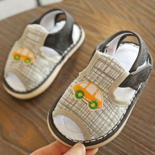 宝宝手工布鞋男童1-3岁女夏婴儿软底布凉鞋千层底儿童学步鞋开口