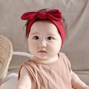 婴儿发带不勒头弹力螺纹，棉女宝宝发饰百天周岁头花，红色粉色发饰潮