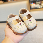 春秋季女宝宝鞋子1一2岁小童公主鞋婴儿小皮鞋防滑软底透气学步鞋