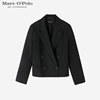 MarcO'Polo/MOP年春季休闲时尚宽松女士经典黑色短款小西装外套