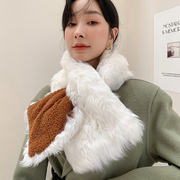 韩国款卷羊毛围巾女士，秋冬保暖百搭皮草围巾，真毛毛领子围脖气质