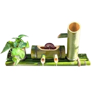水循环系统竹子流水器，过滤陶瓷鱼缸喷泉，养鱼竹筒石槽增氧加湿摆件