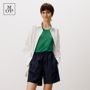 Marc O'Polo/MOP商场同款夏季系带翻领宽松长袖衬衫女士