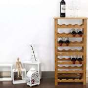 红酒柜展示架酒架置物架落地家用靠墙小型红酒瓶架子W实木质洋酒
