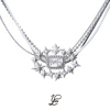 1pjewelry白色真皮蛇链条，星星字母锆石镶嵌原创设计锁骨链choker