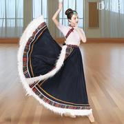 藏族舞蹈演出服装女半身练习群藏式藏舞艺考少数民族大摆裙子