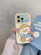 日韩小黄鸭iphone15手机壳14promax卡通，适用苹果13可爱12女11
