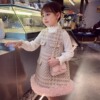 女童加绒背心裙秋冬2023韩版洋气小女孩公主裙子时髦两件套装