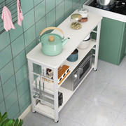 厨房置物架家用长窄桌子切菜台微波炉置地式收纳架操作台防锈防腐