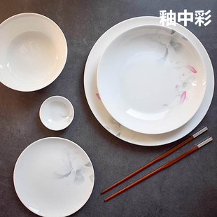 REONE骨瓷餐具碗碟套装组合家用釉中彩瓷器创意中式26头结婚送礼
