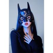 万圣节猫女头套复活节夜店酒吧蝙蝠侠面具舞会表演半脸罩拍照zy