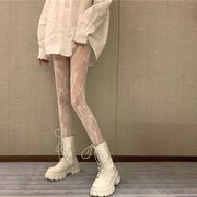 lolita镂空蕾丝网袜，打底连裤袜日系洛丽塔，复古花藤白色黑丝袜子女