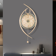 客厅挂钟轻奢时尚家用玄关装饰挂墙时钟现代个性创意福鹿钟表
