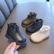 秋冬季宝宝学步鞋加绒保暖短靴皮鞋马丁靴0-3岁女童公主鞋棉鞋