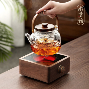 尚言坊煮茶壶煮茶器加厚玻璃，耐高温烧水泡茶白茶电陶炉煮茶炉
