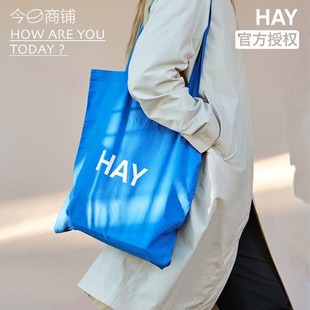 今日商铺授权haybluetote蓝色，布包购物袋水洗字母手提袋