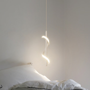 现代简约主卧室床头吊灯极简个性背景墙壁灯，创意单头吊线灯小吊灯