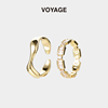 VOYAGE两件套轻奢金色戒指女小众设计高级感食指女生指环对戒情侣