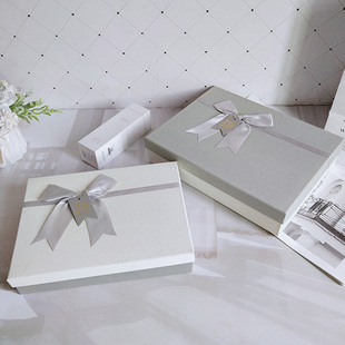 礼物盒子空盒灰色简约送男女生款高级感睡衣生日礼盒大包装盒