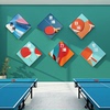 乒乓球训练室墙面装饰画体育馆运动文化墙画中心海报墙壁贴纸
