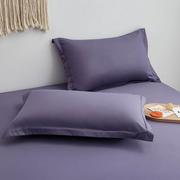 纯棉枕套紫色枕头套4874一对装全棉纯色枕头罩玫红色忱头外套