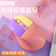 bow航世笔记本电脑人体，工程学无线鼠标，充电usb外接台式机家用办公