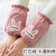 袖套2023冬款手衣秀套女校服短袖套袖加绒加厚棉袄漂亮黑色