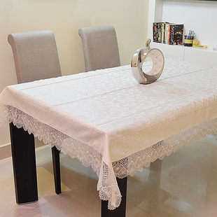 玻璃纱巾桌布中式棉麻蕾丝搭巾台布床头柜盖布布艺餐桌布茶几垫子