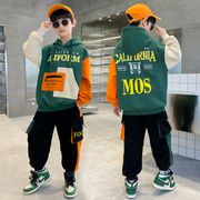 男童春秋套装洋气2022中大童，休闲运动男孩加厚卫衣两件套韩版
