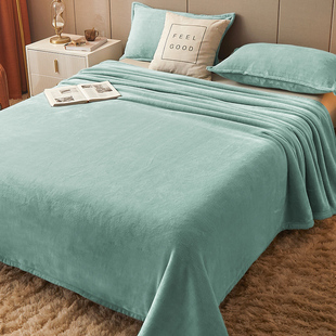 冬季珊瑚毛毯牛奶法兰绒毯床单单件加绒防滑毛绒面垫单被单三件套